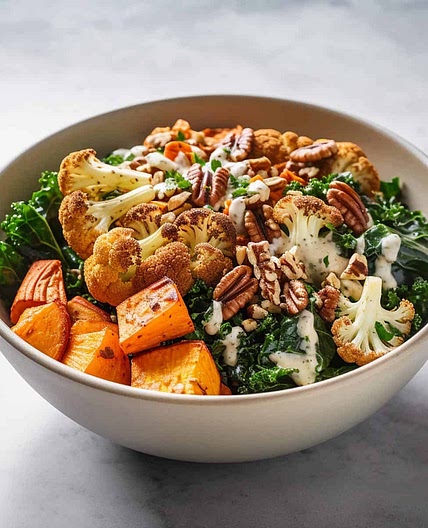 Roasted Sweet Potato Kale Salad