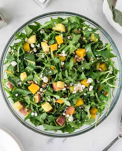 Golden beet salad with arugula and goat cheese
