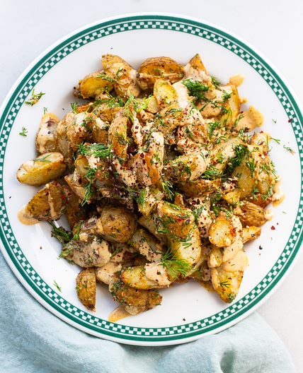 Dilly Potatoes & White Harissa