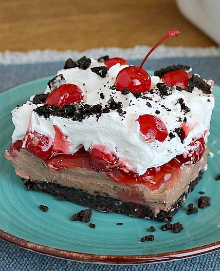 No Bake Chocolate Cherry Dessert