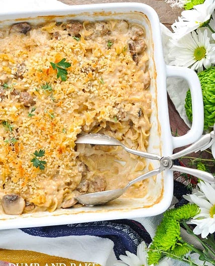 Dump-and-Bake Beef Stroganoff Casserole