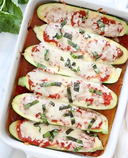 Veggie Lasagna Zucchini Boats