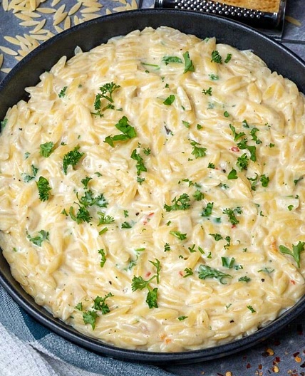 Creamy Garlic Parmesan Orzo