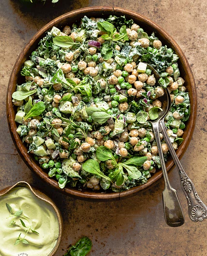 Chickpea Salad with Avocado Dressing