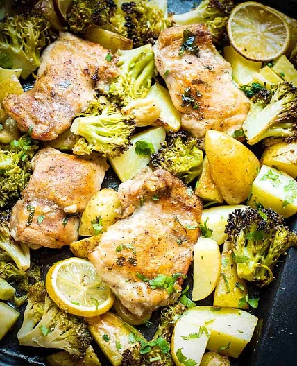 Sheet Pan Chicken Thighs Dinner