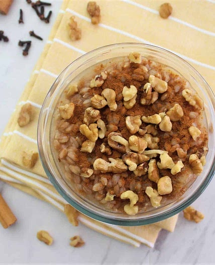 Farro, Dried Figs and Walnuts Dessert - Albanian Hashure