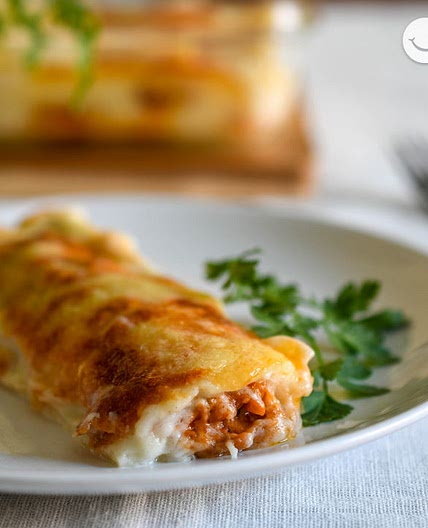 Canelones rellenos de boloñesa