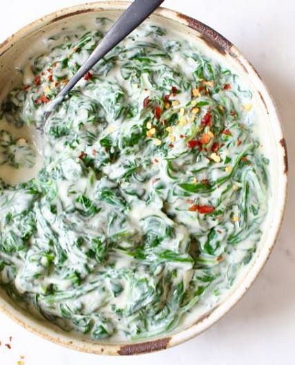 Healthy Vegan Creamed Spinach