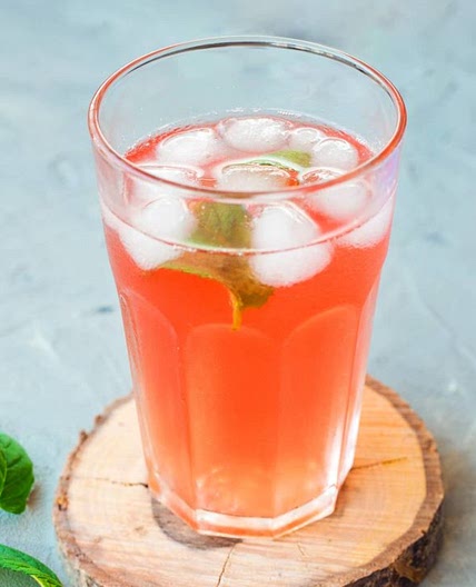 Regional Polish Harvest Rhubarb Drink with Honey and Mint