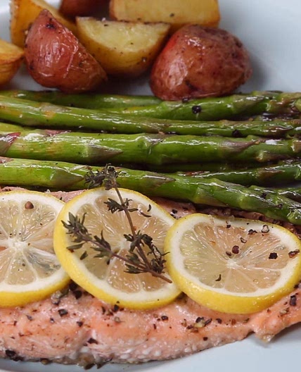 Honey Lemon Glazed Salmon & Veggies Recipe by Tasty