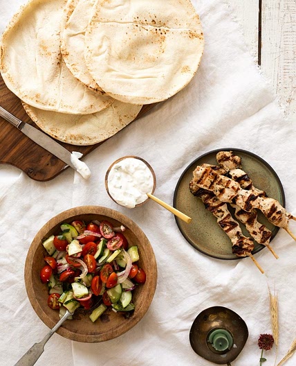 Gyros de poulet & sauce tzatziki