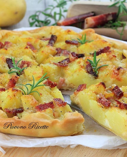 Torta salata con patate e speck
