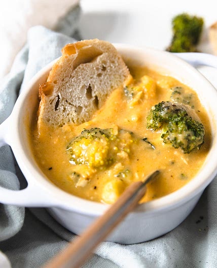 Healthier Chicken Broccoli Cheddar Soup