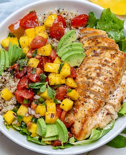 Mango Salsa Chicken Bowls
