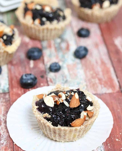 Mini Blueberry Maple Tarts In A Paleo Pie Crust