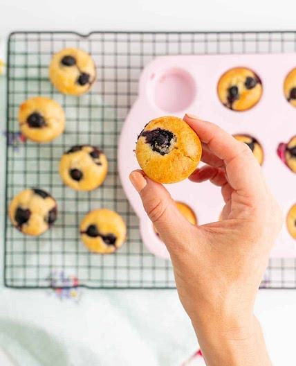 Mini Banana Blueberry Muffins
