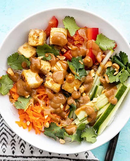 Peanut Tofu Noodle Bowls