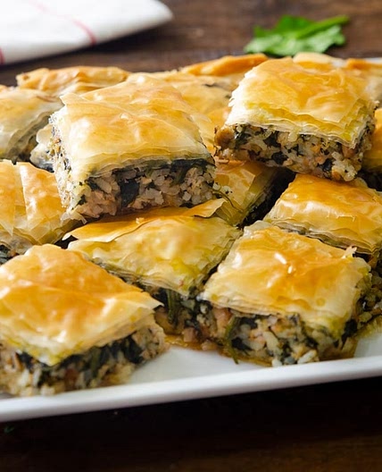 Spanakopita con riso e spinaci