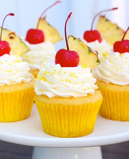 Pineapple Cream Cupcakes