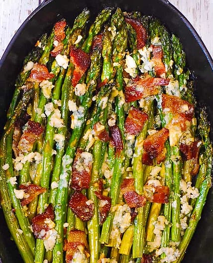 Asparagus with Blue Cheese and Bacon