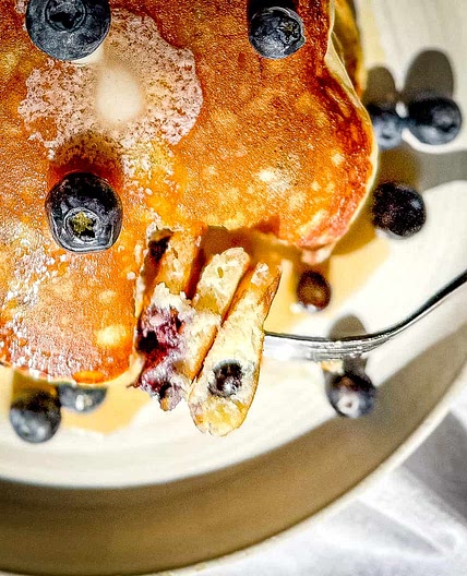 Lemon Ricotta Blueberry Pancakes