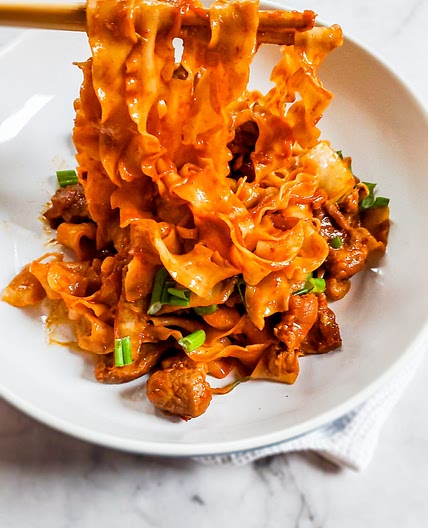 Spicy Gochujang Noodles with Pork