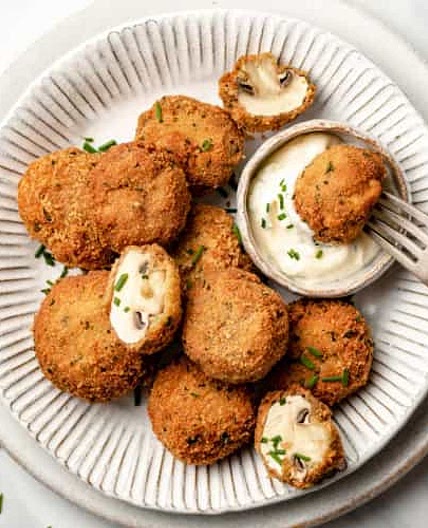 Crispy Breaded Garlic Mushrooms