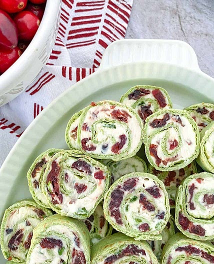 Cranberry Feta Pinwheels with Cream Cheese