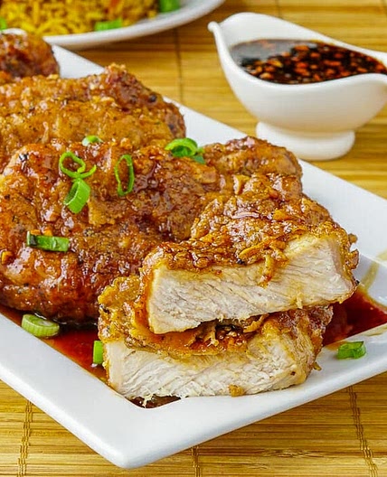 Double Crunch Honey Garlic Pork Chops