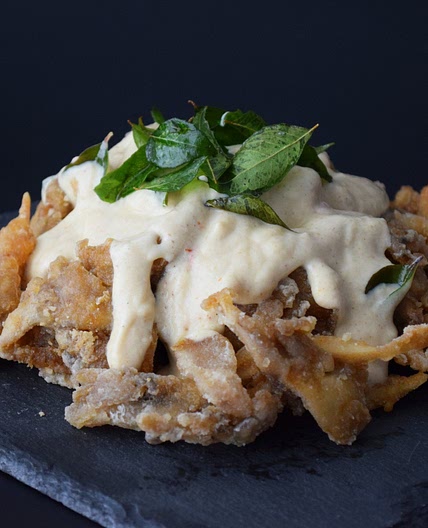 FRIED MAITAKE WITH MALAYSIAN BUTTER SAUCE