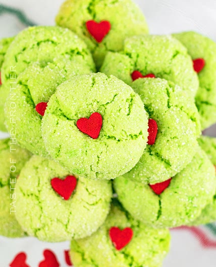 Grinch Crinkle Cookies