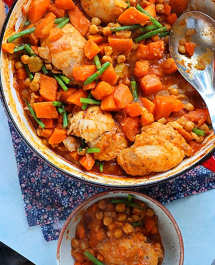 Chicken, Sweet potato & Chic pea Casserole