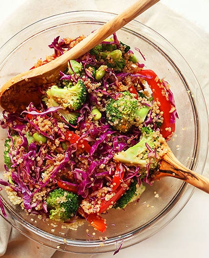 Rainbow Quinoa Salad with Chili Garlic Sesame Dressing (30 Minutes!)