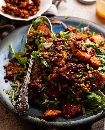 Honey-Cinnamon Pumpkin Lentil Salad