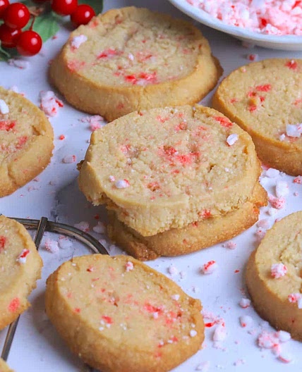 Sugar Free Peppermint Shortbread Cookies