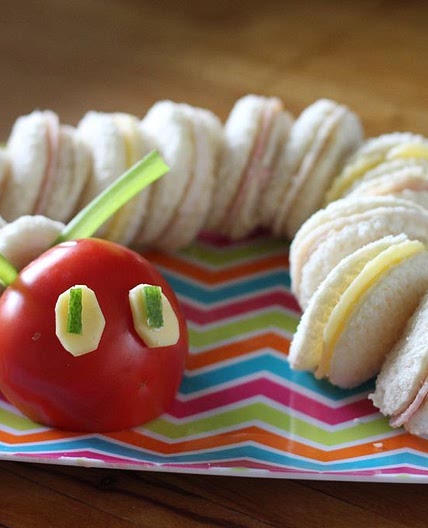 The Very Hungry Caterpillar sandwiches