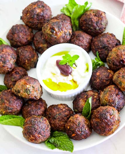 Baked Mint Meatballs - Albanian Qofte