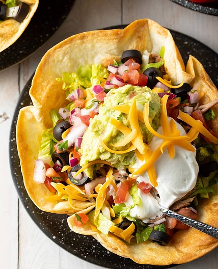 Bubbly Taco Salad Bowls Recipe