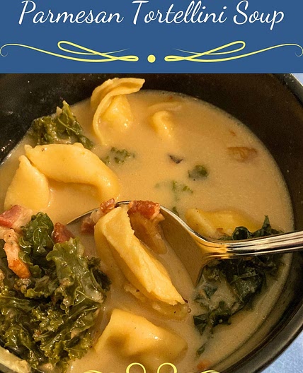 Creamy Bacon and Kale Parmesan Tortellini Soup