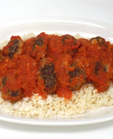 Baked Soutzoukakia with Jasmine Rice