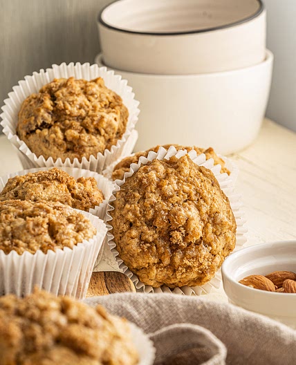 Healthy Banana Muffins with Granola