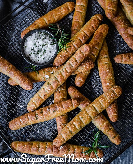 Keto Rosemary Sea Salt Breadsticks