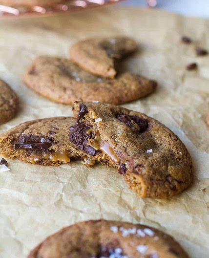 Salted Caramel-Filled Coffee Cookies