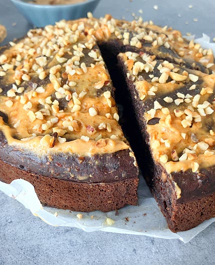 Peanut Butter Spelt Brownie Made with Cottage Cheese