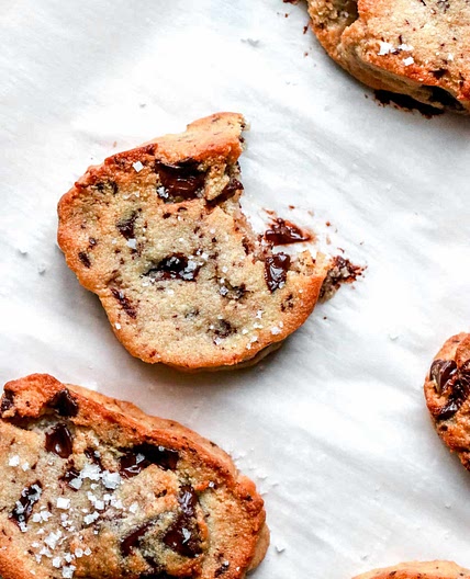 Salted Chocolate Chunk Shortbread Cookies