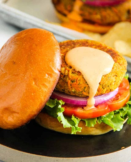 Veggie Chickpea Burgers with Indian Spices