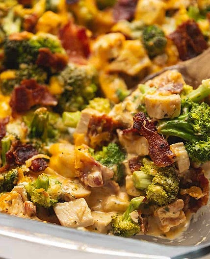 Keto Chicken Bacon Ranch Casserole - Easy and Cheesy