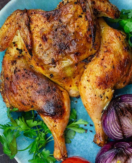 Juicy Grilled Whole Chicken, Mediterranean-style