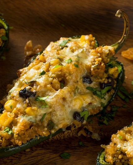 Vegetarian Stuffed Roasted Poblano Peppers