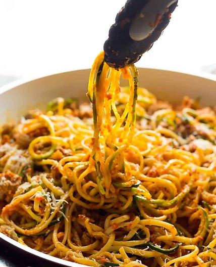 Ground Turkey Pasta in Romesco Sauce